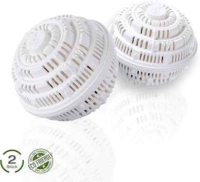 Premium Detergent-Free Washing Machine Balls by Eco Hi-Ball Save on Laundry Detergent Naturally Washes Clothes Amazingly with Infrared Ceramic Beads Safe & Reusable for 1000 Washes | 2-Pack
