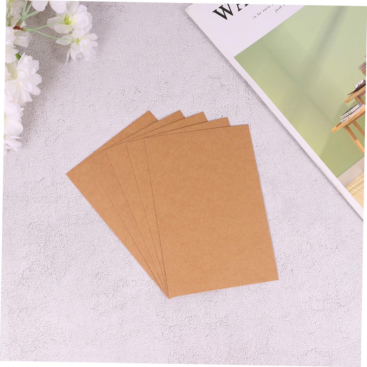 WOONEKY 150 piezas Tarjetas Kraft para DIY Multiusos para Mensajes y Felicitaciones Cartulina Ecológica para Pintura y Escritura Creativa para Postales y Notas Personalizadas