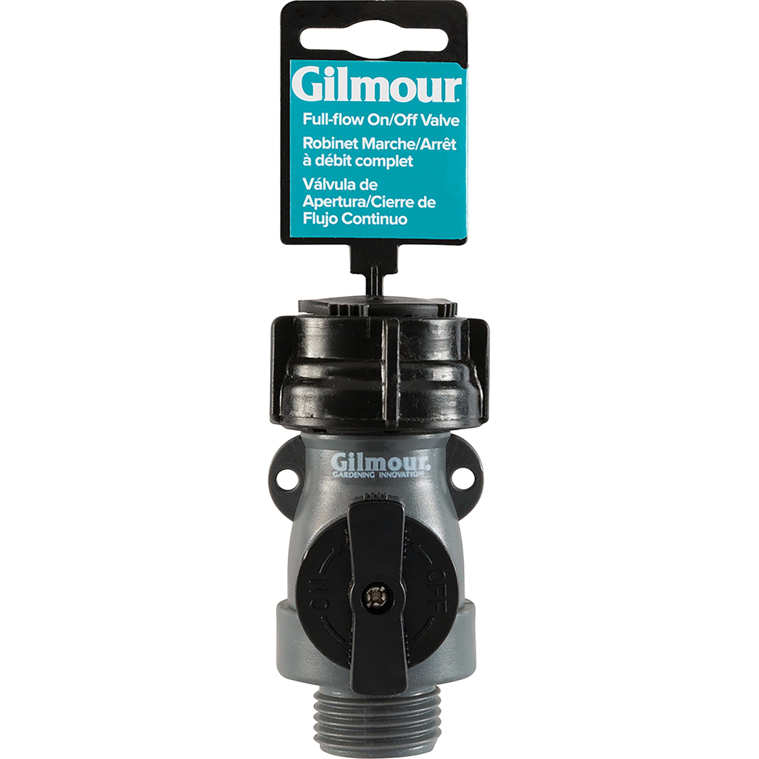 Gilmour 800014-1001 conector de polietileno de flujo completo AS1FF verde azulado/negro