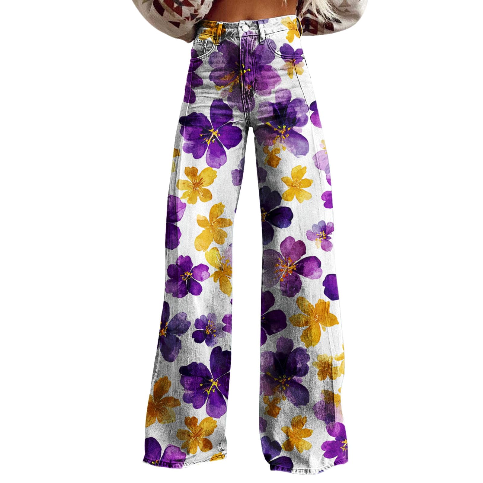 Pantaloni da donna in tessuto, eleganti, da yoga, stile retrò