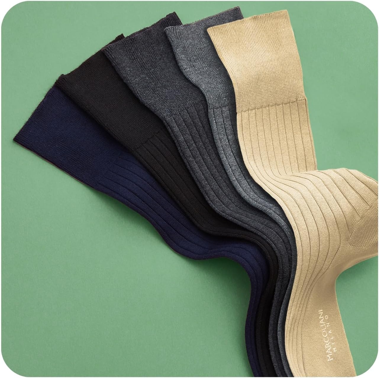 Marcoliani Milano Made in Italy - Mens Dress Socks | Essence of Cotton - Over The Calf - The Dress Code Colors