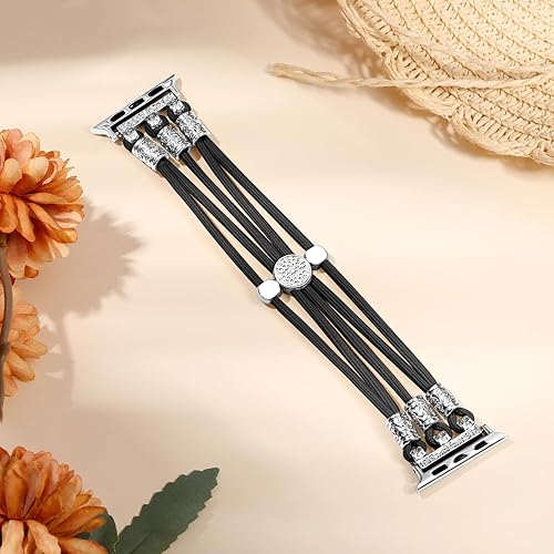 Miniatura 6 de Omnillert Correas de cuentas compatibles con Apple Watch Band de 1.61, 1.57, 1.49, 1.77, 1.73, 1.65 y 1.73 pulgadas para mujer, pulseras bohemias