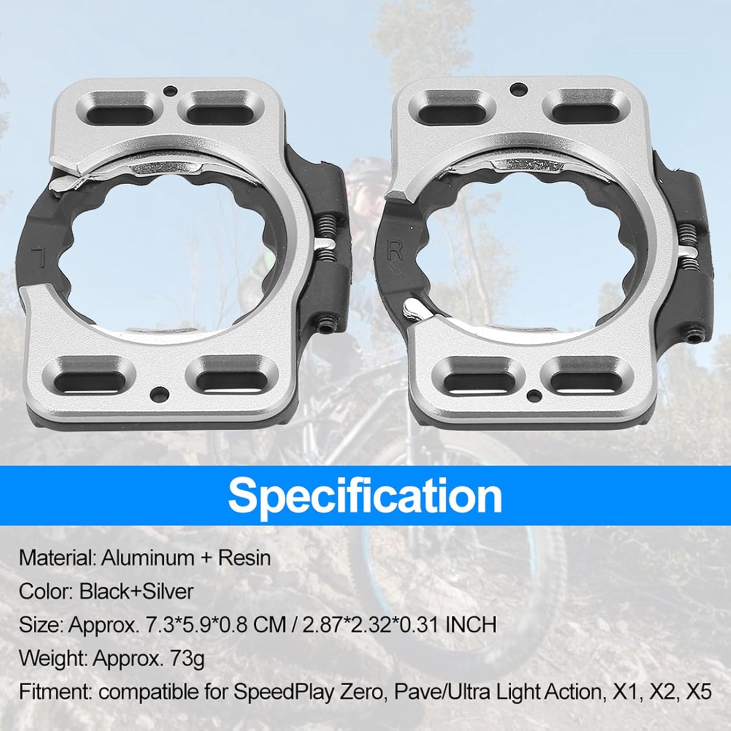 for Wahoo Zero Cleats 1 Pair Bike Cleats, for SpeedPlay Zero, Pave/Ultra Light Action,X1,X2,X5, Cycling, Road Biking, Mountain Biking Aluminum Quick Release Shoe Cleats Set