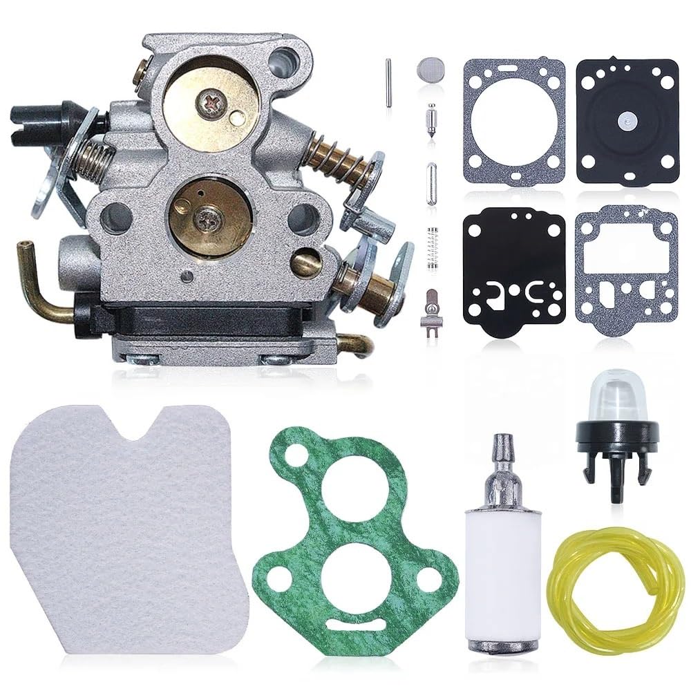 Kit de reparación de filtro de aire de carburador compatible con motosierra H 235 235E 236 240 240E con juego de juntas de carburador de línea de combustible 545072601 574719402
