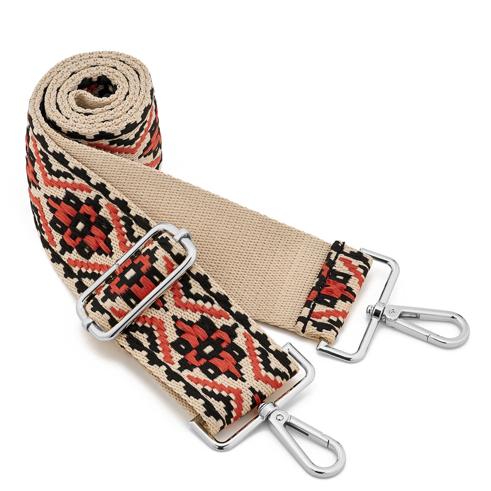 ZOOEASSSilvery Buckles Wide Shoulder Strap Adjustable Replacement Belt Crossbody Canvas Bag Handbag