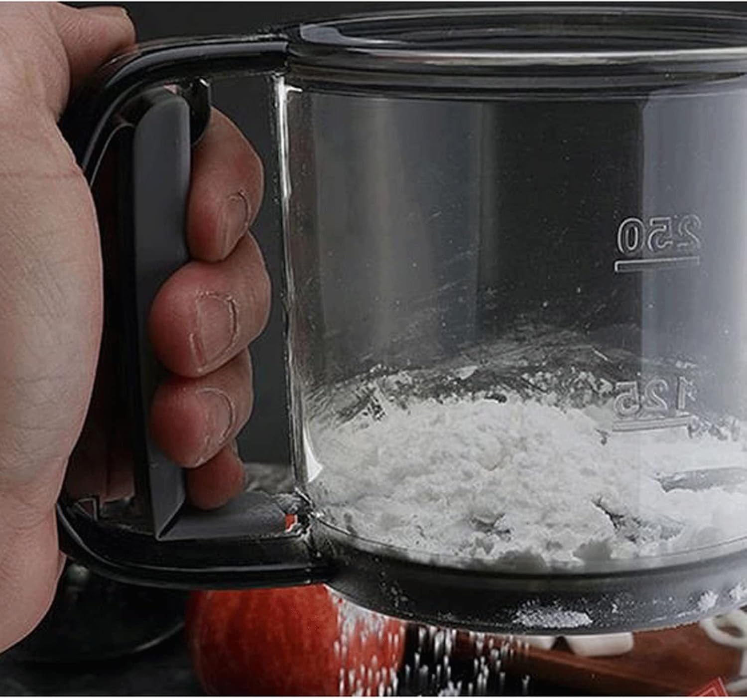Sifter Kitchen Round Flour Sieve Filter Handheld Powdered Sugar Sifter Powder Shaker Measuring Cup Making Sifting Tool Baking