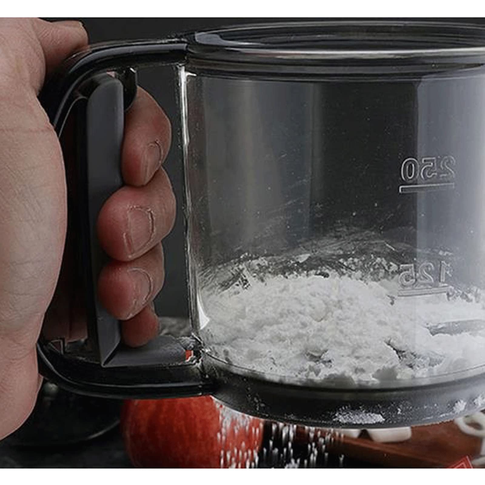 Tamiz De Cocina Redondo, Tamiz De Harina, Tamiz De Azúcar En Polvo De Mano, Agitador De Polvo, Taza Medidora, Herramienta para Tamizar Y Hornear