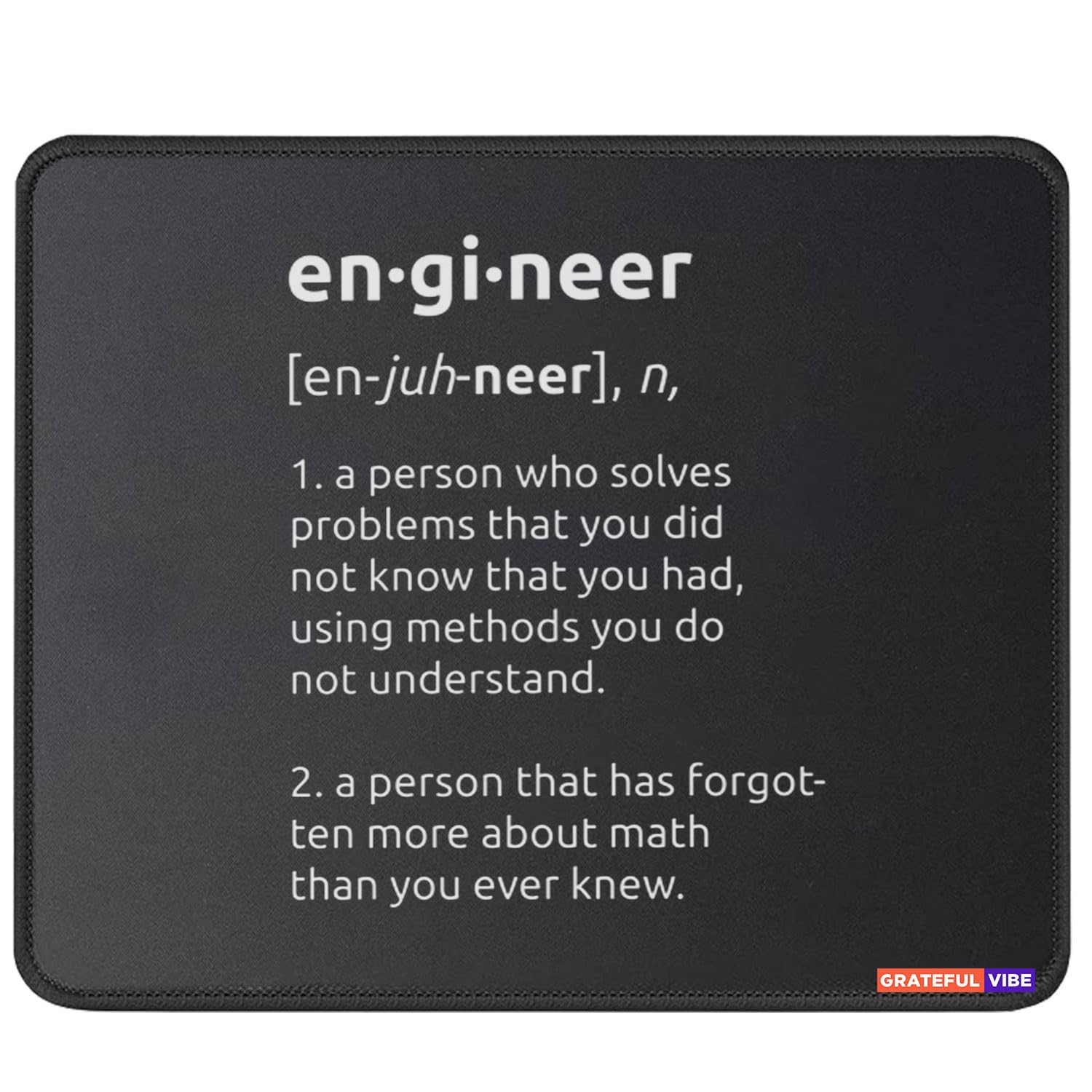 Engineer Funny Definition Mousepad Gift Idea for Engineers and Engineering Mousemat Students Funny Engineer Gag Gift for Friends, Mouse Mat Brother