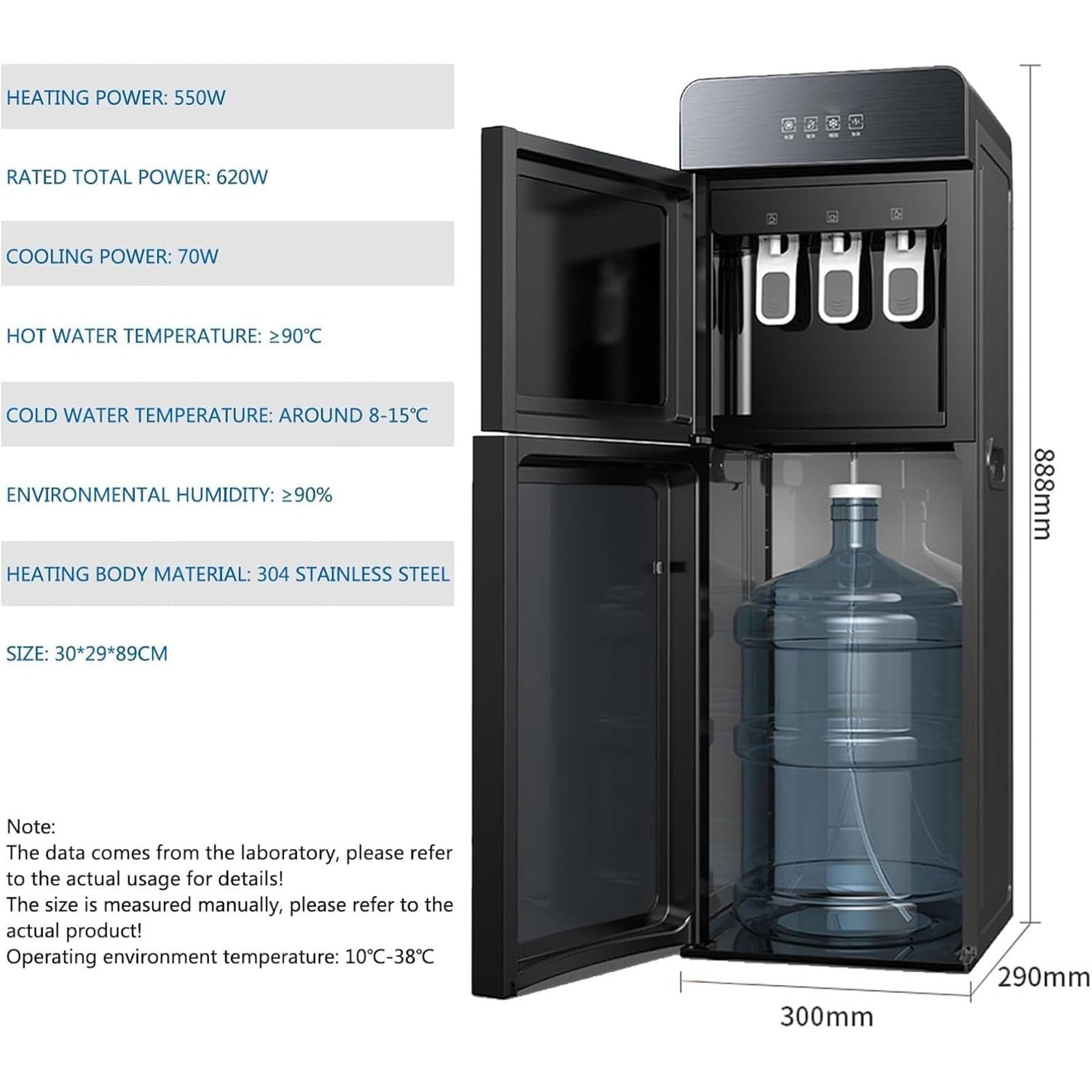Dispensador De Agua De Pie, Dispensador De Agua Fría Y Caliente De Agua Fría para El Hogar para Casa, Office,001,88.8cm*30cm*29cm