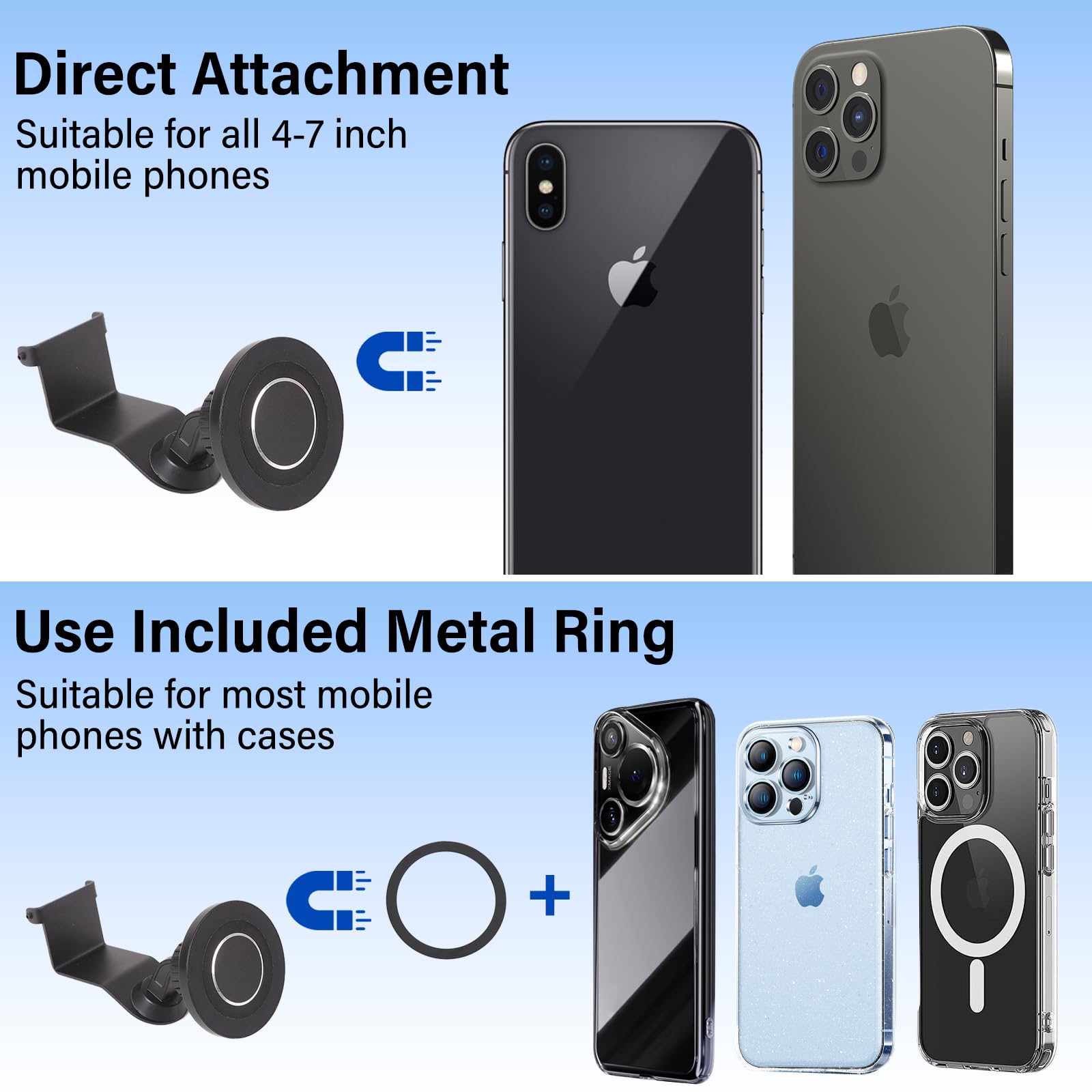 Supporto magnetico per telefono da auto, in acciaio al carbonio nero, supporto per bocchetta dell'aria, compatibile con LR Defender L663 90 110 130 2020-2023, supporto per telefono fisso per