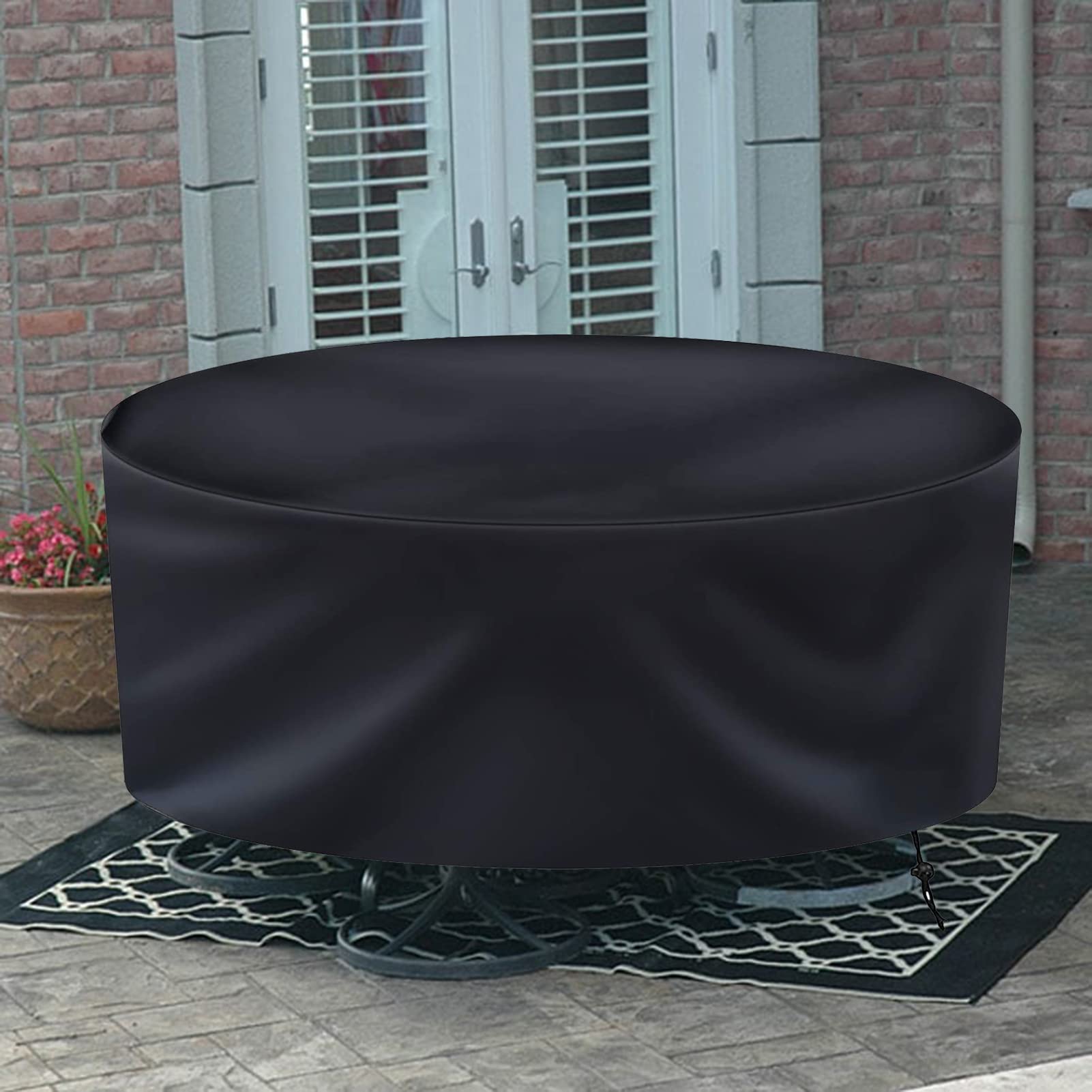 Copertura per mobili da esterno, 216 x 99 cm, impermeabile, antivento, resistente, per mobili da giardino rotondi, protegge i mobili da giardino esterni