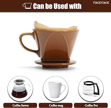 Ceramic Pour Over Coffee Maker, Single Hole Slow Filter