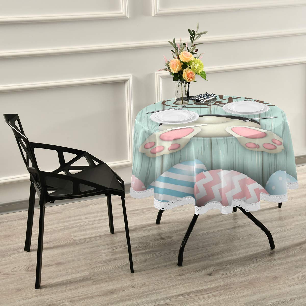 Runde Tischdecke Mit Spitze & Makramee – 152 Cm, Weiß, Wasserabweisend Für Party & Wohnzimmer