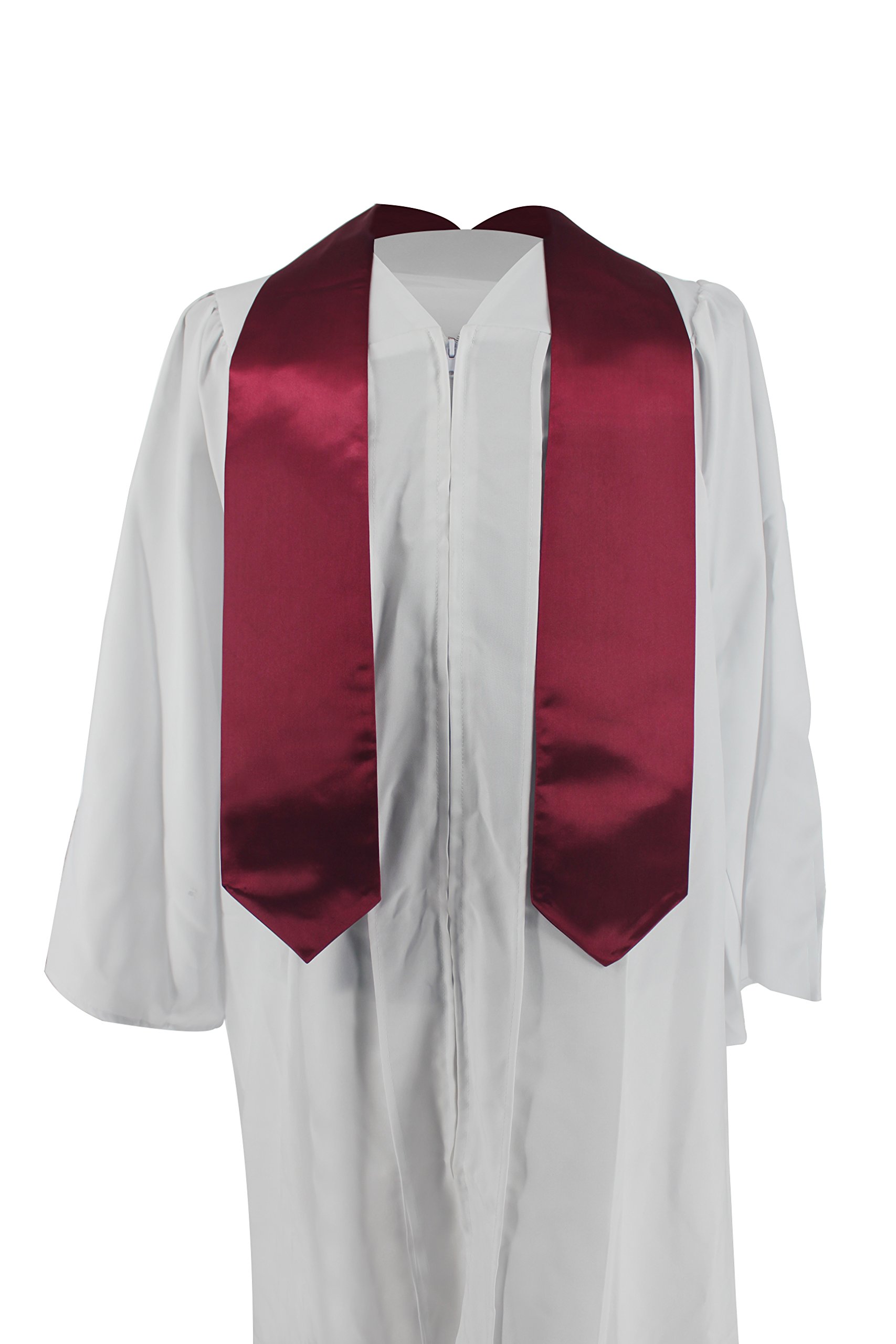 GraduationMall Unisex Adult Plain Graduation Stole Maroon