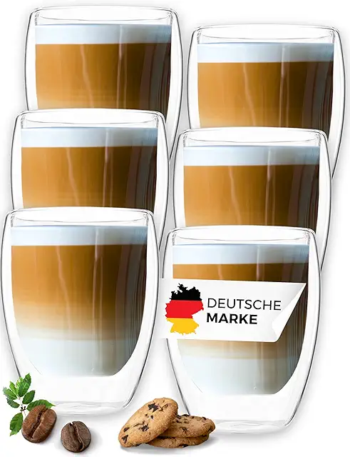 Doppelwandige Isoliergläser 6er Set - Latte Macchiato & Cappuccino Gläser