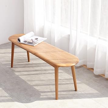 KEIKI Natural Oak 100% Solid Wood for Dining Bench Table Bench for Living Room 39.4"x 11.8"x 16.1",Oak