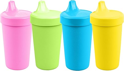 Re-Play - Vasos con tapa de 10 oz., hechos en EE.UU., para niños pequeños, reutilizables a prueba de derrames, aptos para lavavajillas y microondas,