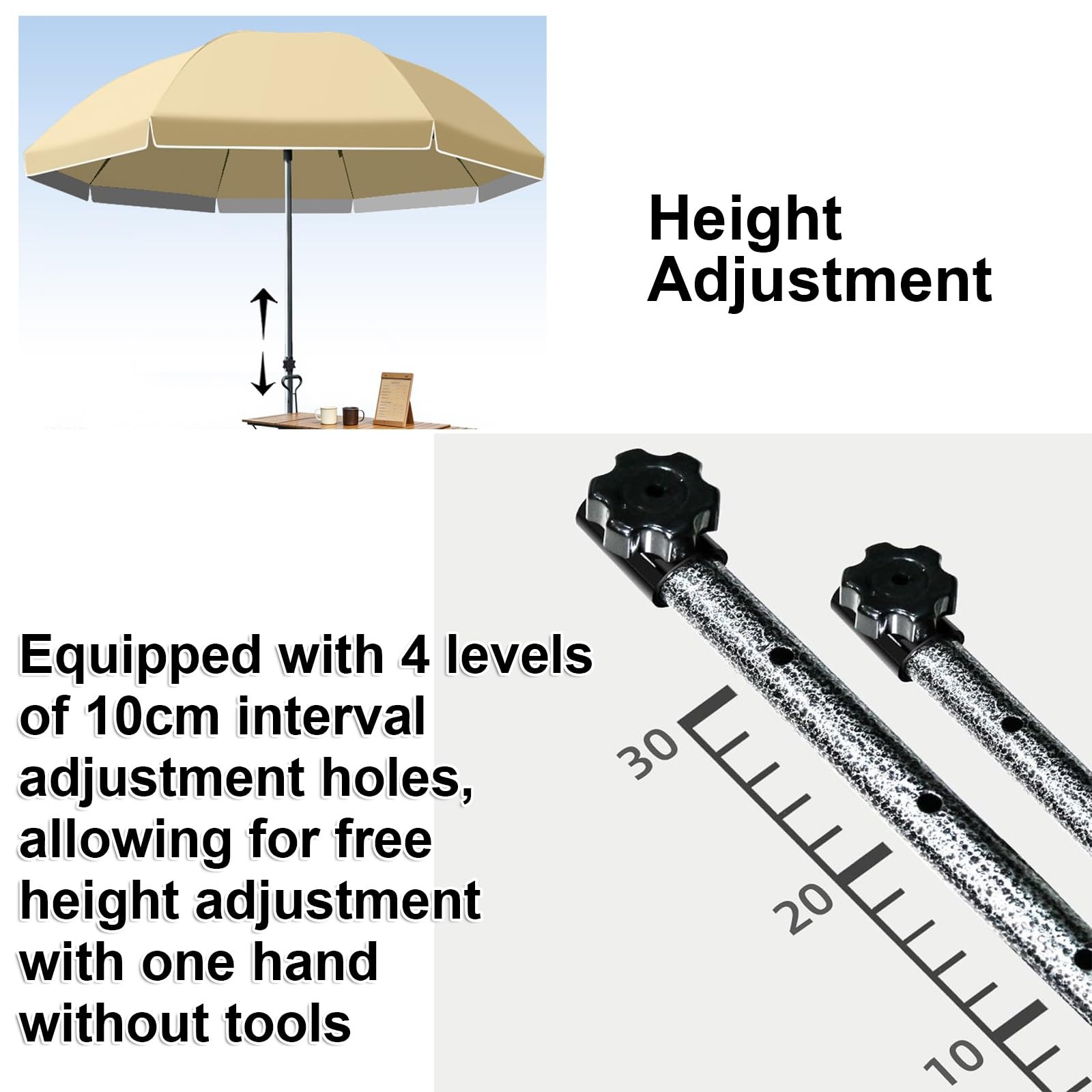 Sombrilla De Jardín Playa Con Forro Anti UV Toldo Redonda(Green,280cm) | Parasol Patios Grande con 8 Costillas, Altura Regulable, Sombrilla Mercado Para Pesca Picnic Terrazas