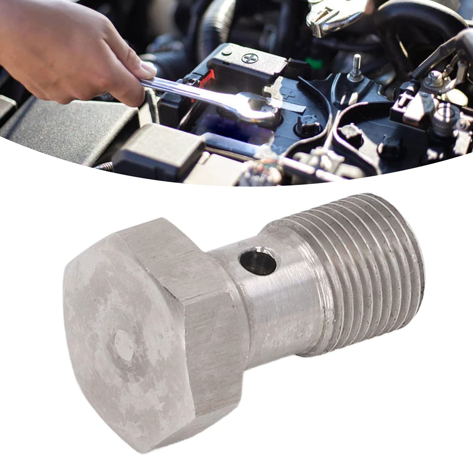 Aramox Boulon Banjo M12 x 1,0, Adaptateur de Tuyau de Frein Métrique avec Rondelles, pour Conduites d'Embrayage