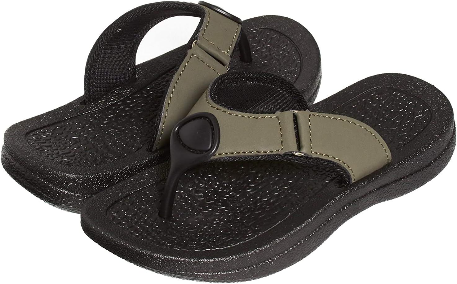 Skysole Kids Sandals for Boys, Rugged Flip Flops Slides for Kids with Strap