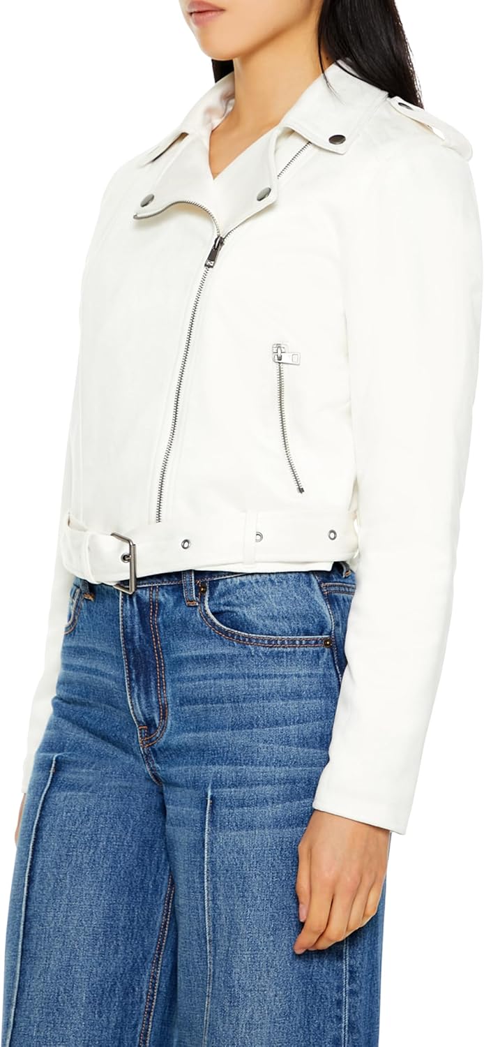 Forever 21 womens Faux Suede Cropped Moto Jacket - Image 4
