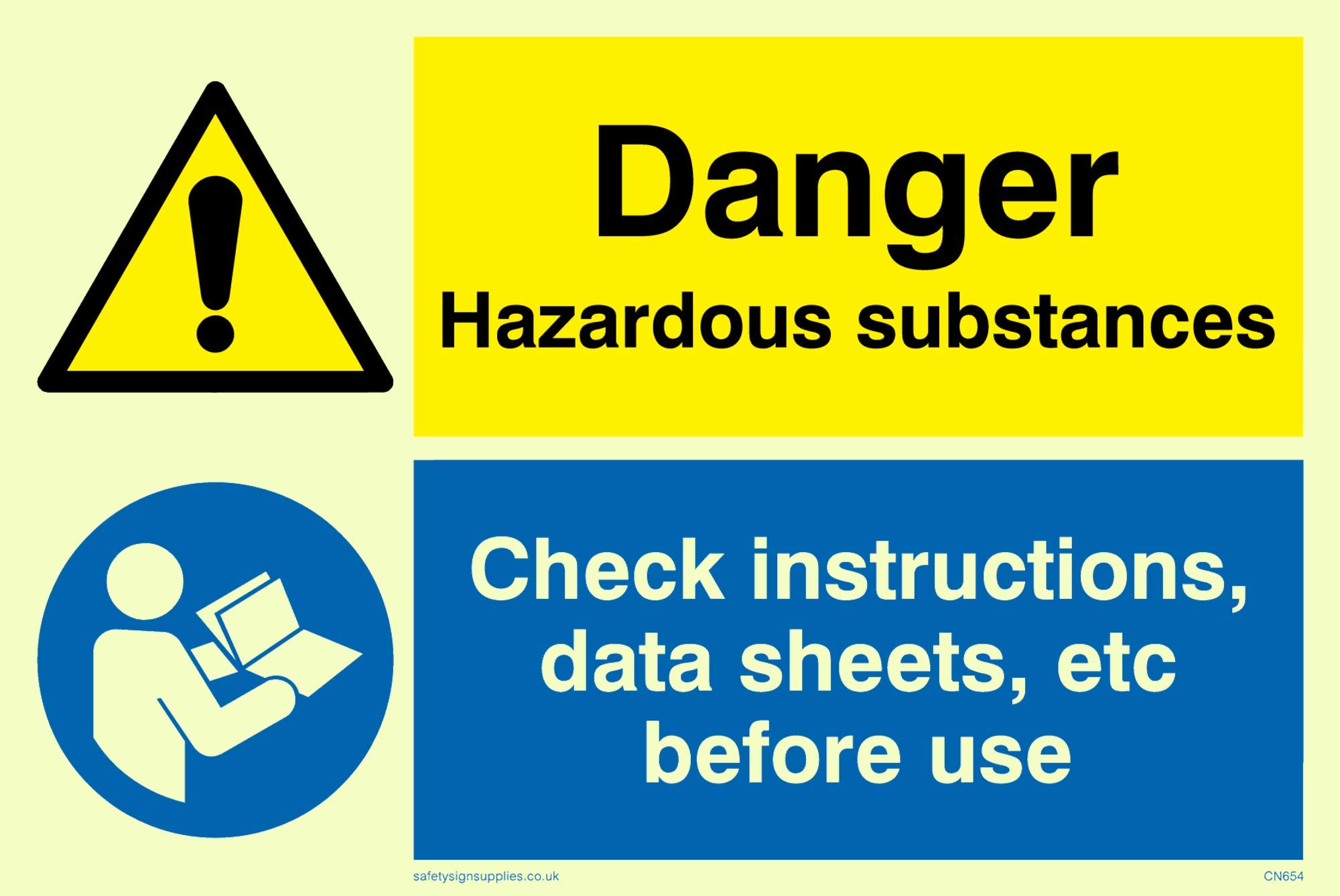 Viking segni cn657-a3l-ac WARNING Hazardous area, permesso di lavoro deve essere ottenuto Sign, composito di alluminio 3 mm, 400 mm altezza x 300 mm larghezza
