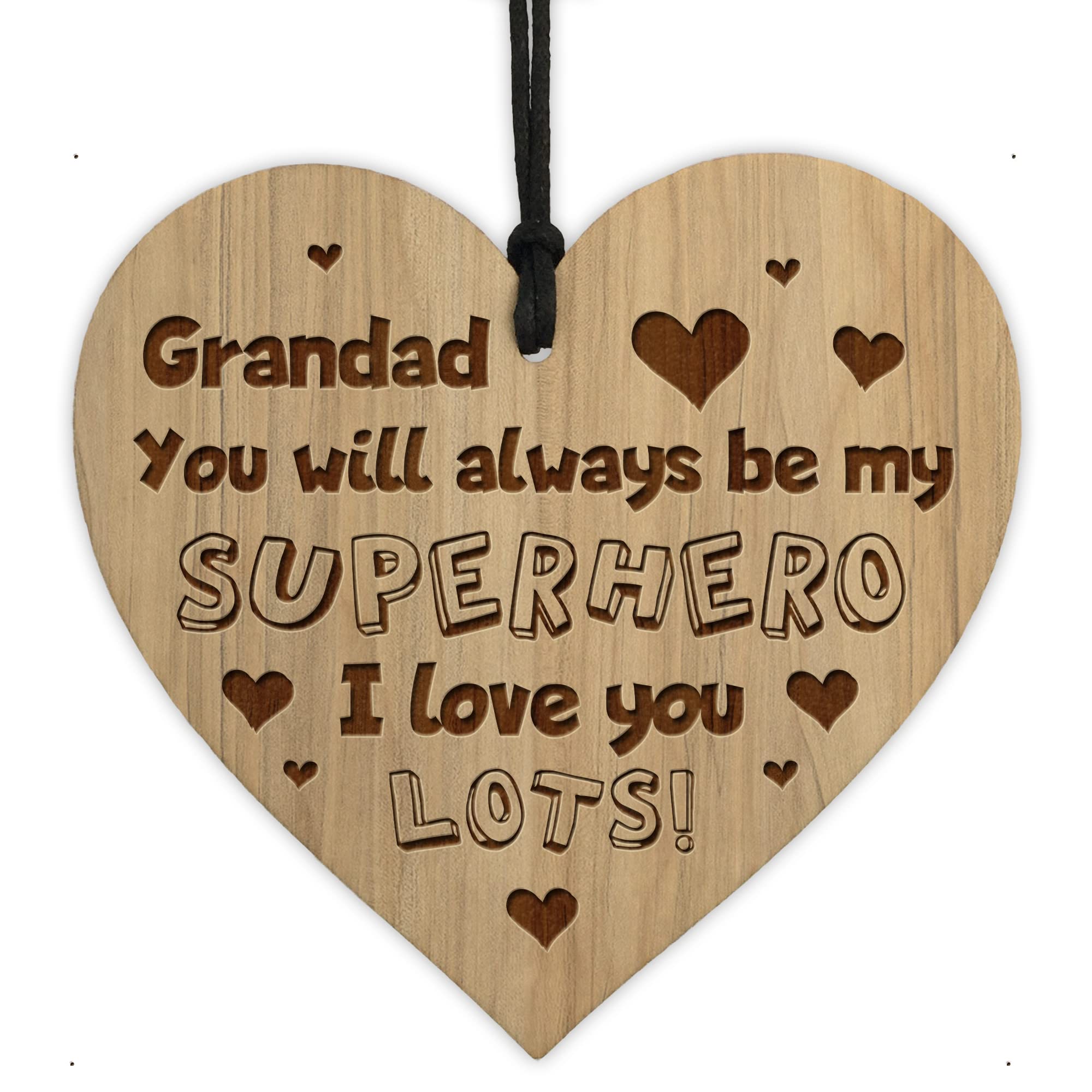 Red Ocean Grandad Gift Birthday Christmas Superhero Engraved Heart Gift From Grandchildren Love You Gift