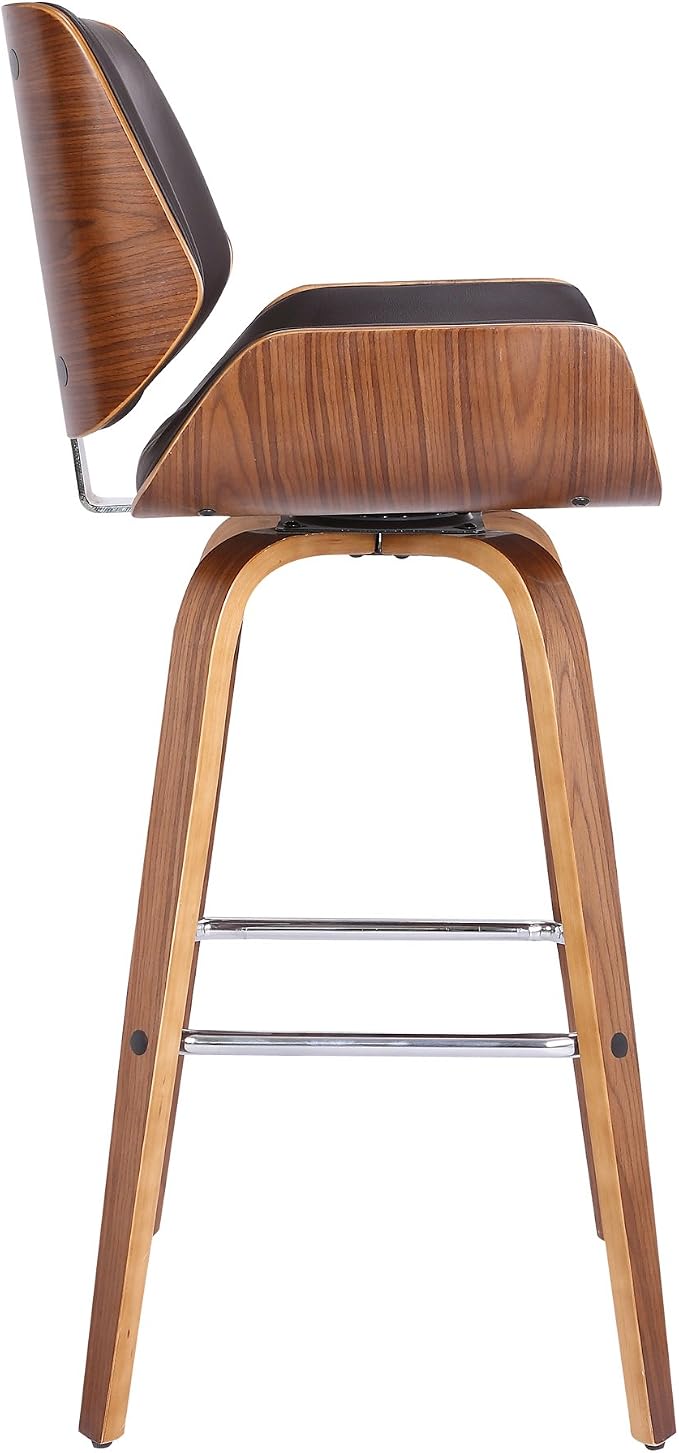 Butaco Armen Living Tyler 30" Altura de Barra Giratorio Marrón miniatura 3