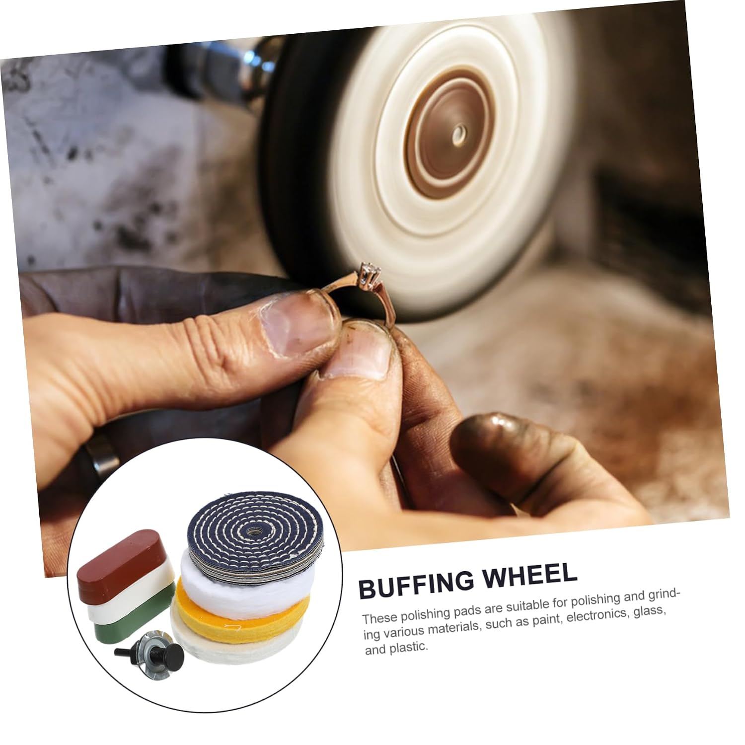 GARVALON 1set Polishing Wheels Kit Buffing Discs Polish Compound for Drill Versatile Buffing Tool for Jewelry Polishing