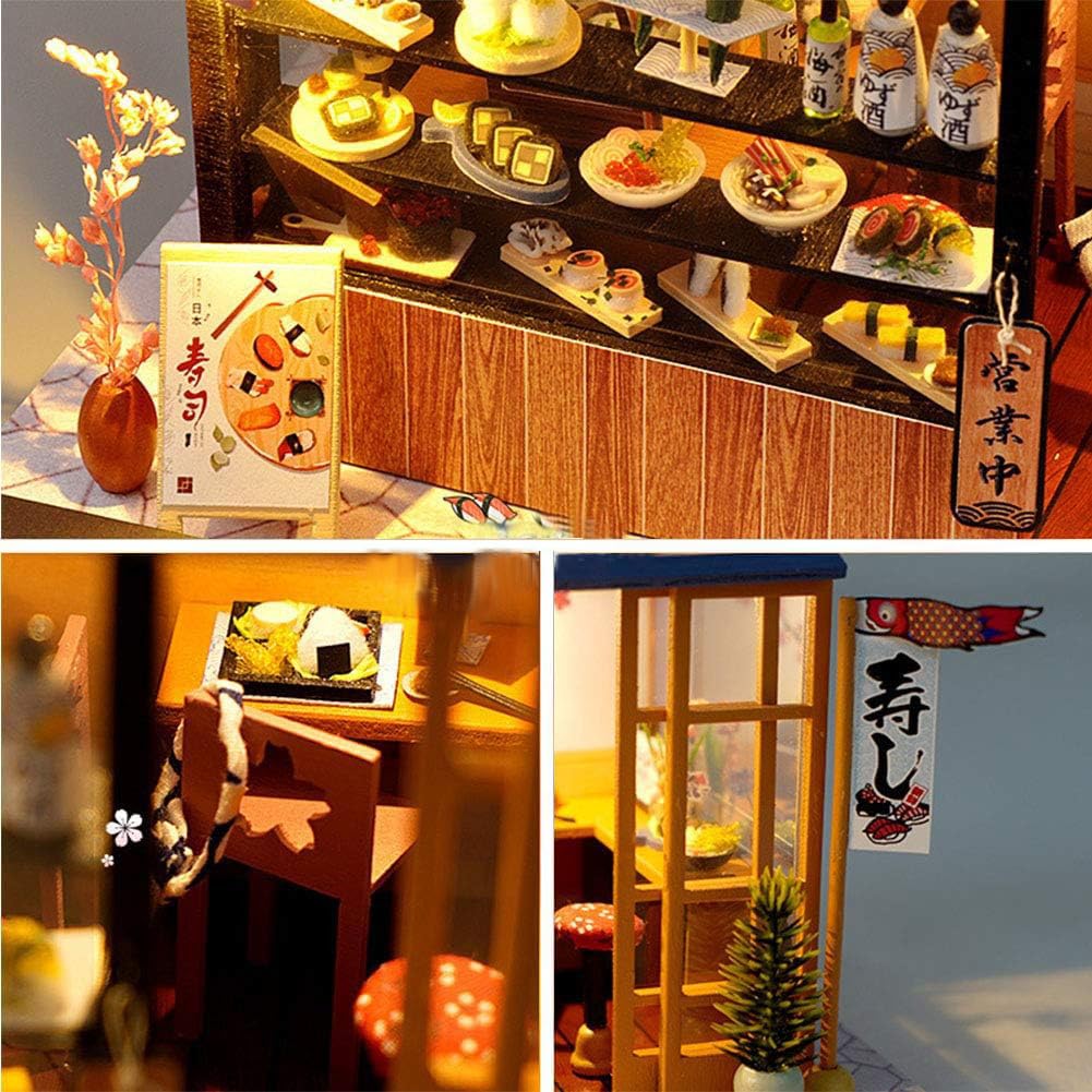 Kit Maison Miniature avec lumière LED, Maison de poupée de Style Japonais, Mini Maison de poupée, kit de Mini Maison