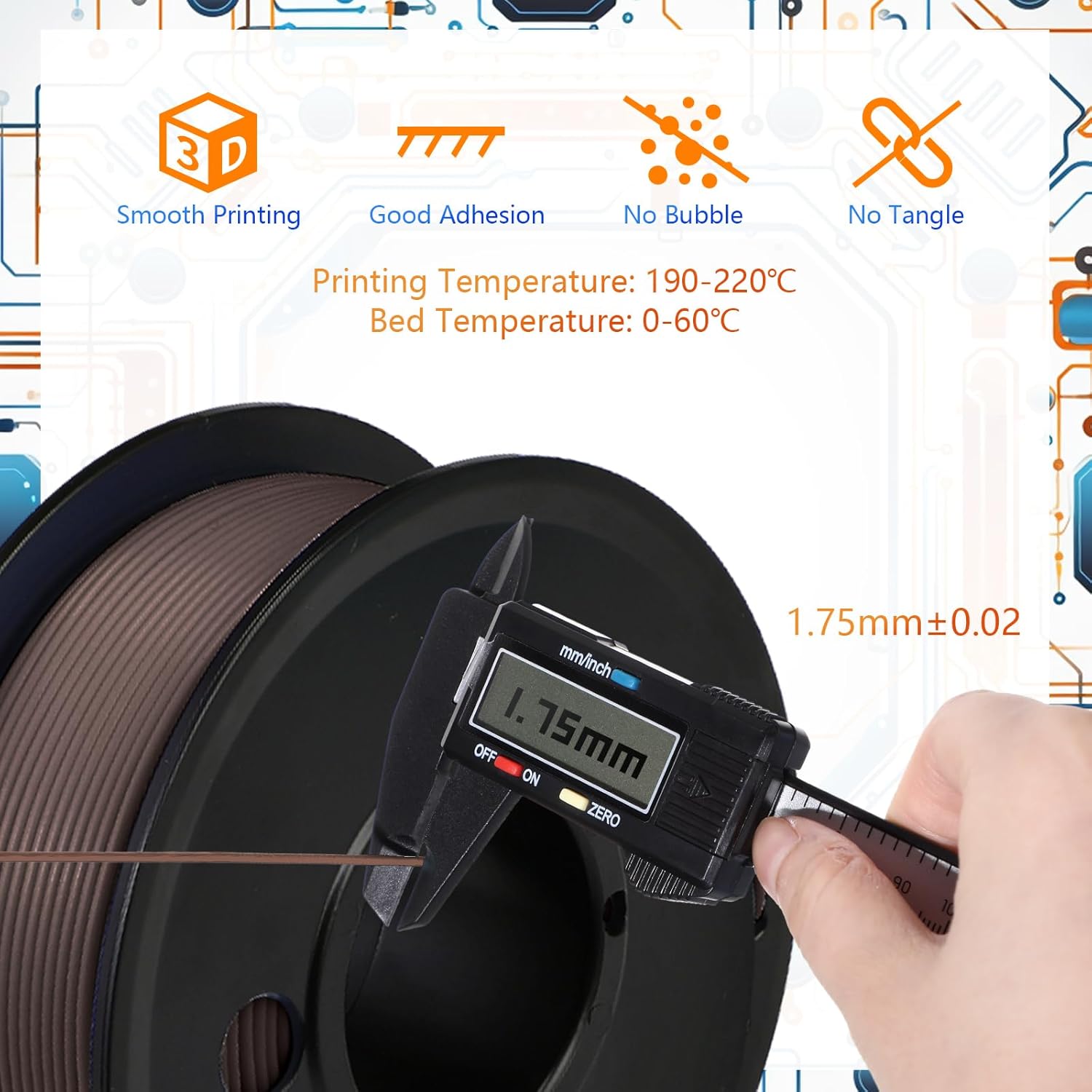 Pangda 3D Printer Filament Pla Bundle 1.75mm Multicolor, ±0.02mm Dimensional Accuracy, 3D Printing Filament for DIY Projects, Holiday Crafts(1.5 kg,Earth Color)