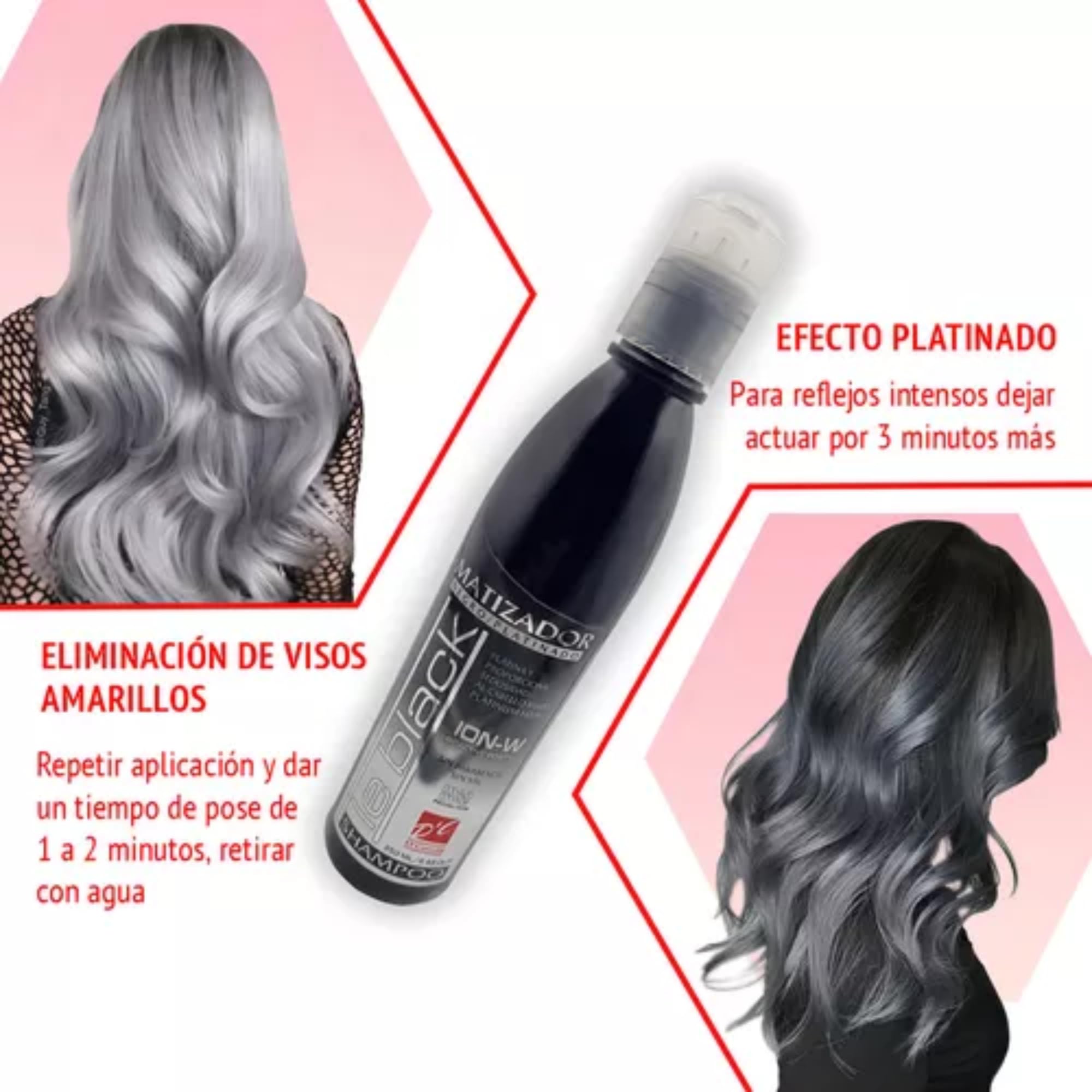 D'Conde Le Black Purple Toning Shampoo for Blonde, Silver & Gray Hair, 8.45 Fl Oz