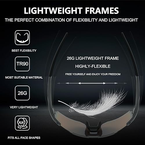 Vista 129 de OULAIQI Cycling Sunglasses Polarized Sunglasses for Cycling Men Women with 1 Lens or 3 Interchangeable Lens Baseball Glasses