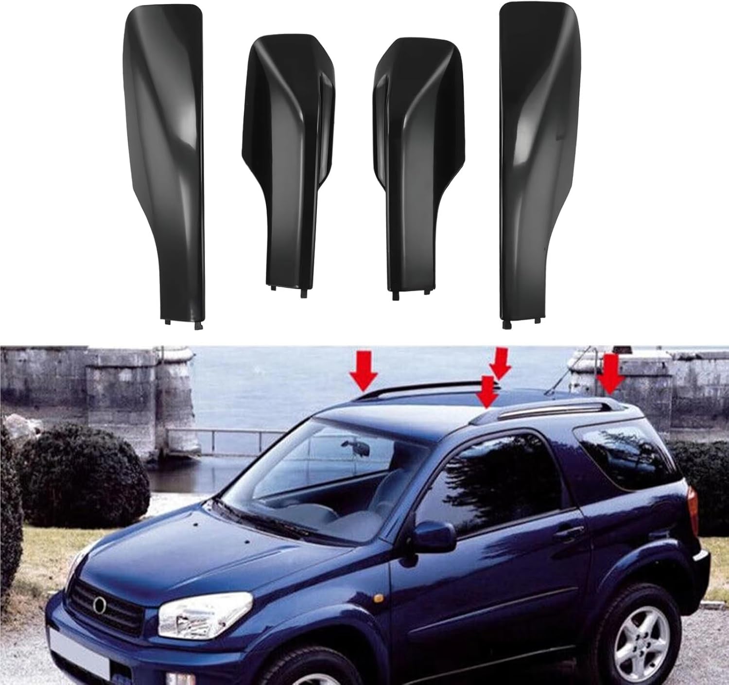 Roof Rack Shell End Compatible with Toyota for Rav4 2001 2002 2003 2004 2005 2006 Car Exterior Roof Rack Cover Rail End Shell Side Cap Shells