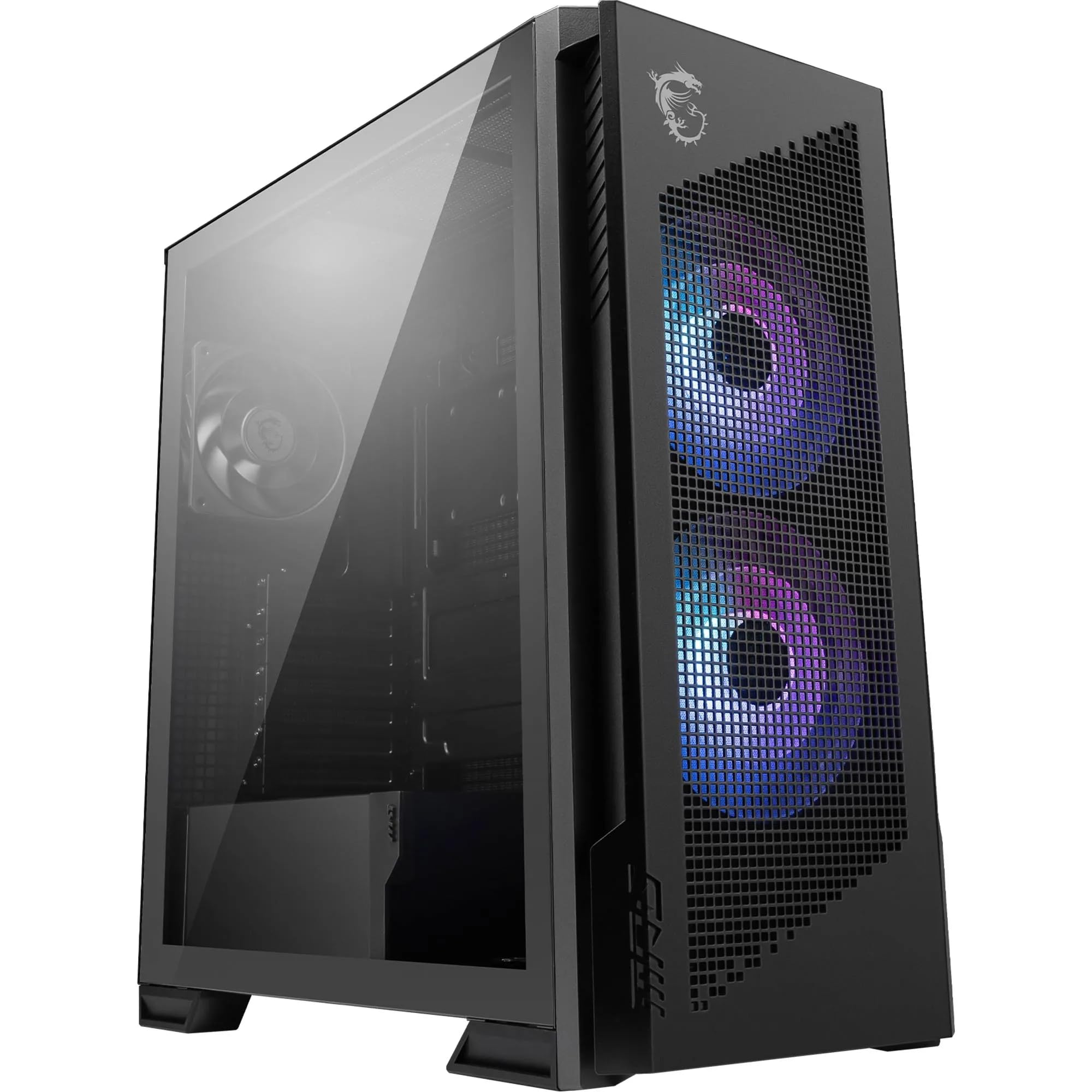 MSI MPG Velox 300R PZ – Torre Gaming ATX con Panel Mesh, Alto Flujo de Aire, Ventiladores ARGB, USB-C, Soporte GPU Vertical, Cristal Templado – Chasis Premium para PC Gaming
