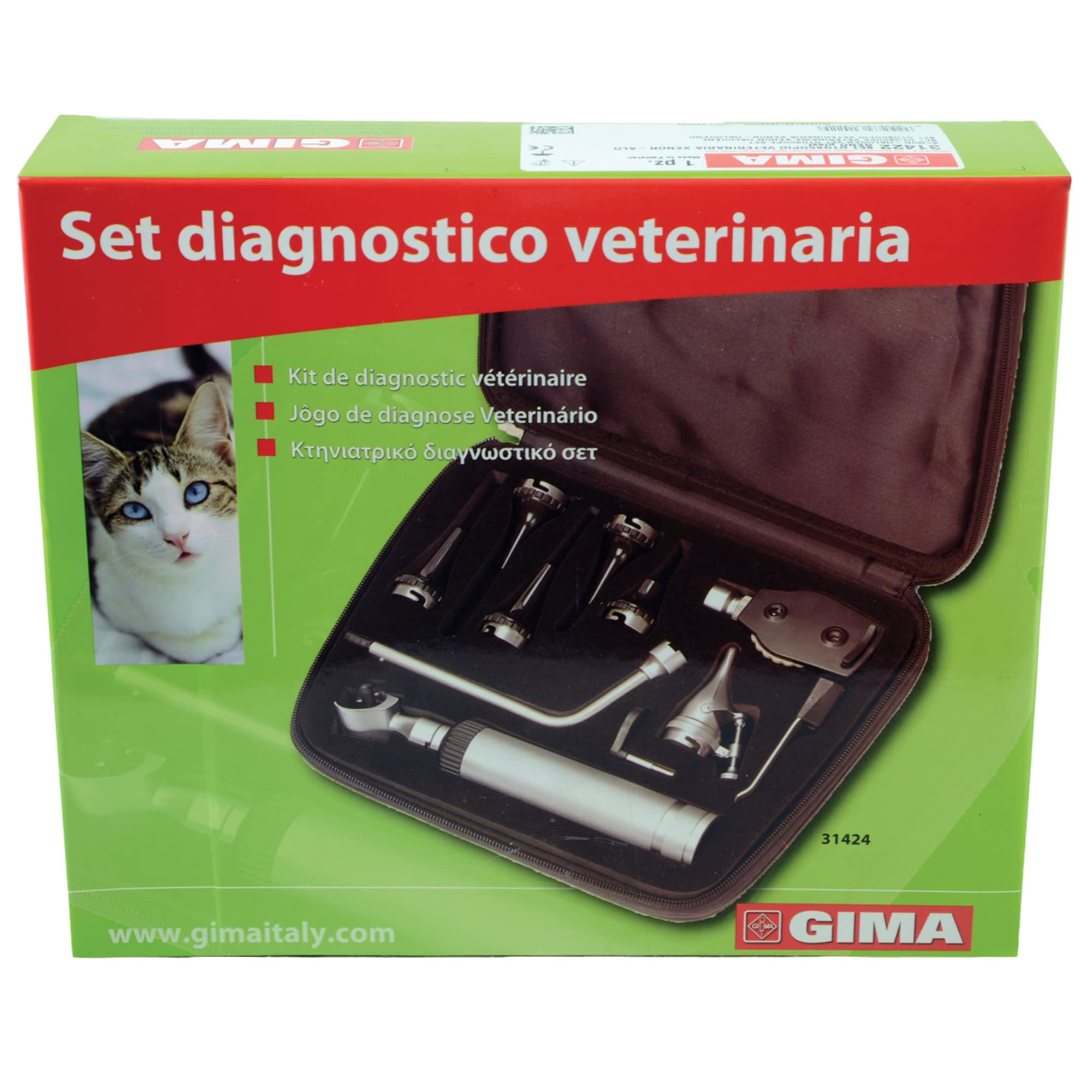 Gima - Equipo de diagnóstico veterinario halógeno de xenón, 5 espéculo esterilizable en autoclave con diámetros de 2,5 a 9 mm, 31424