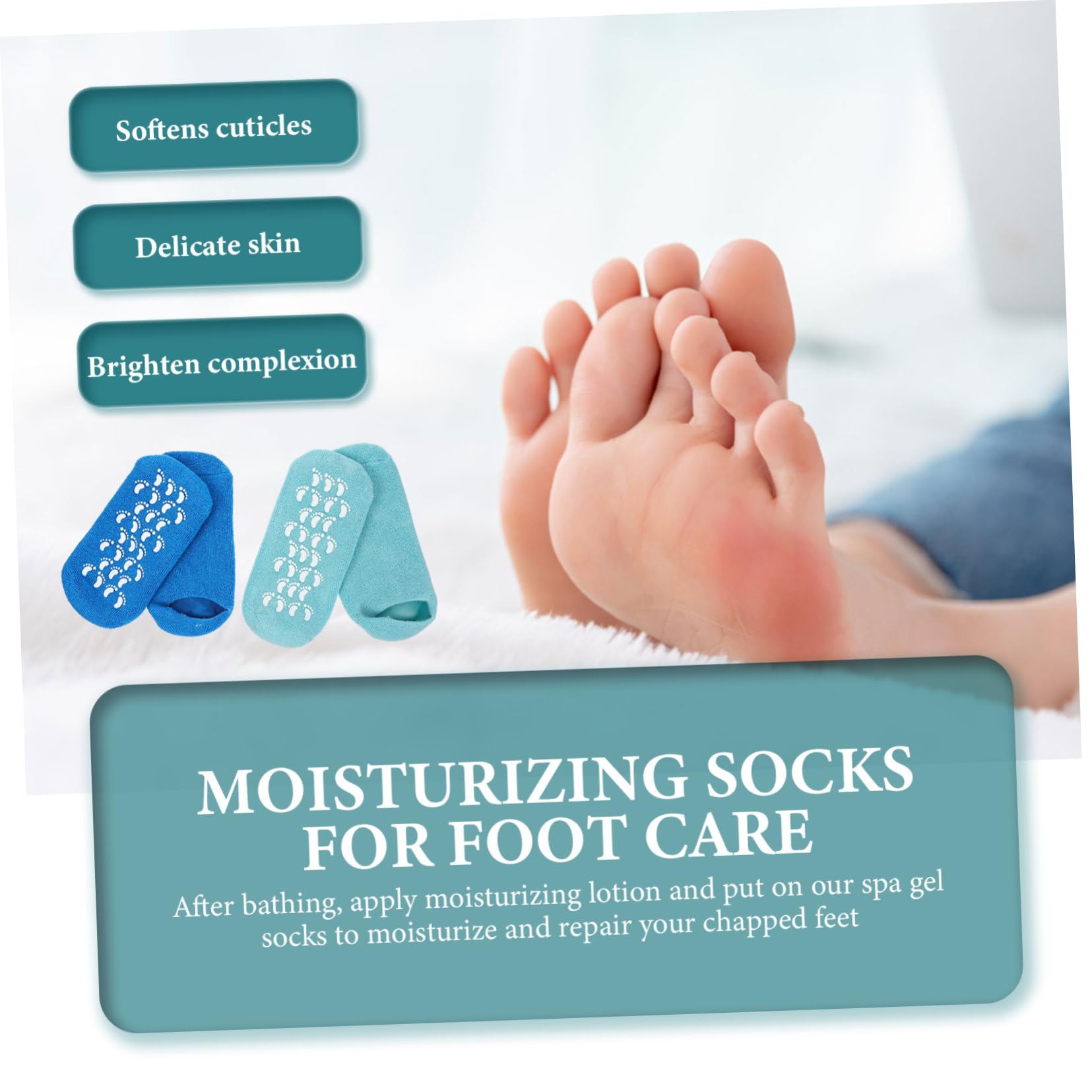 2paia Calzini Idratanti in Gel Con Naturali Calzini Per Pediluvio Morbidi Copri-piedi Riutilizzabili Per Casa e Spa