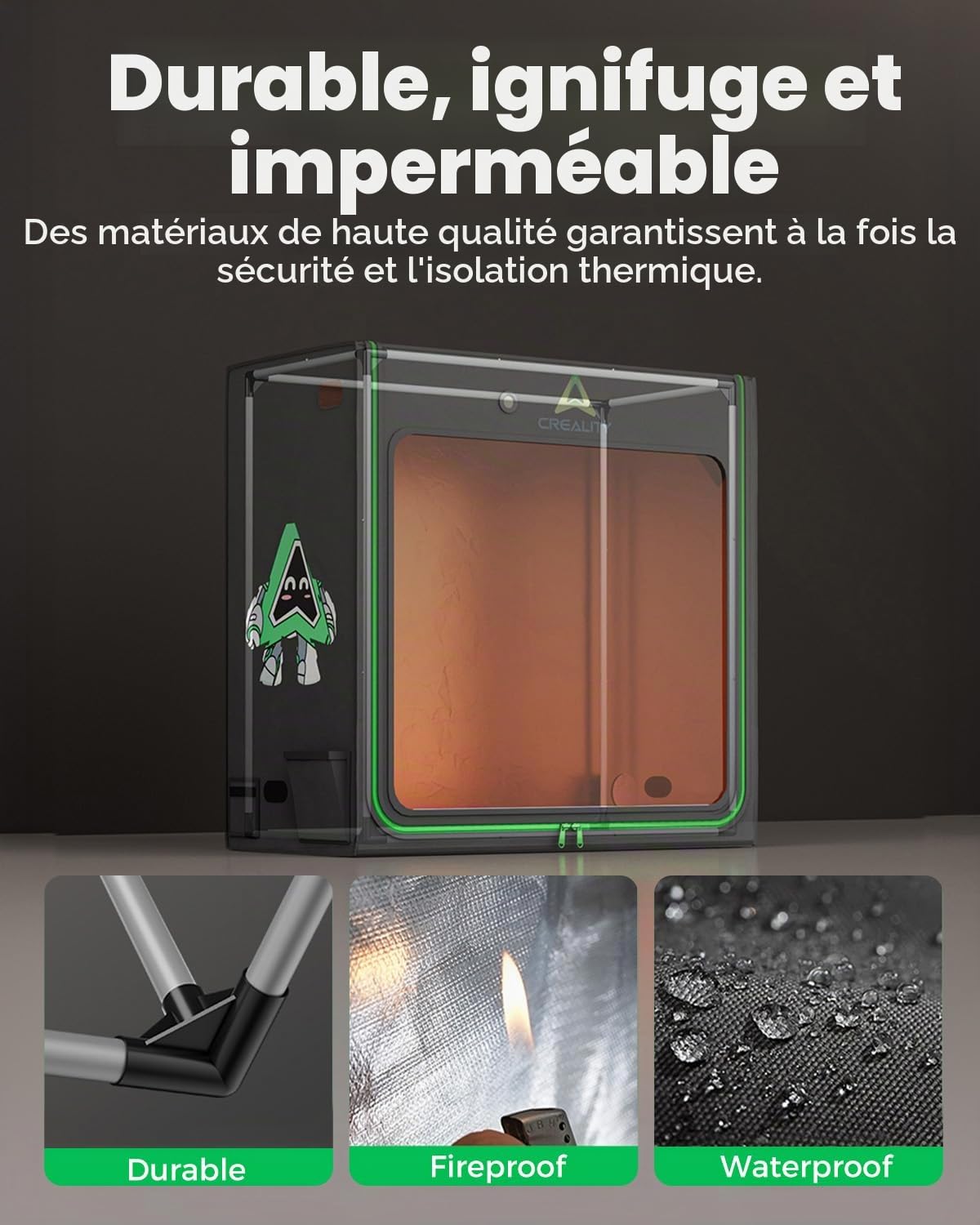 Creality Boîtier Officiel en résine pour imprimante 3D avec Interface Ventilateur, 1000 x 500 x 1000 mm, très Grand Espace pour Impression 3D, température constante, Anti-poussière, isoler Le Bruit