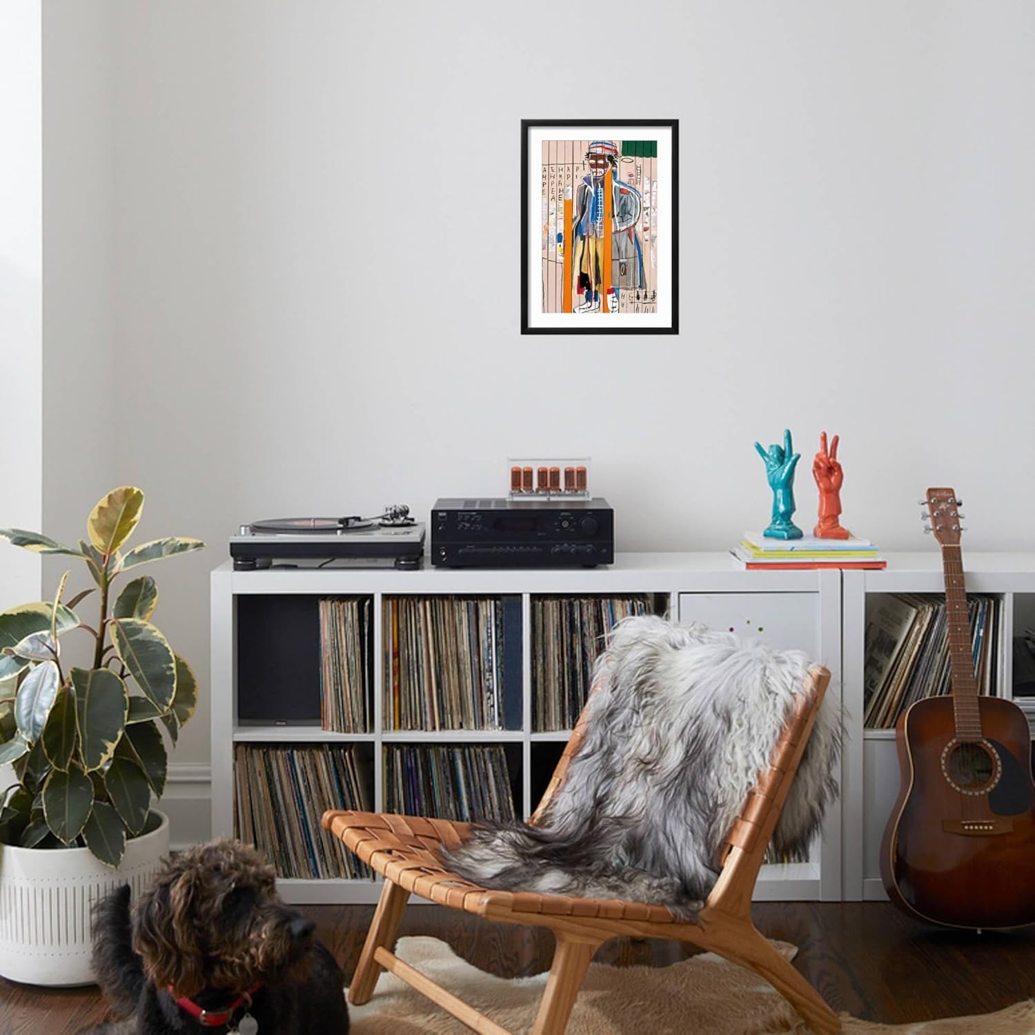 ART.COM Wall Giclee Print Anthony Clarke, 1985 on Black Frame by Jean-Michel Basquiat, 12x18