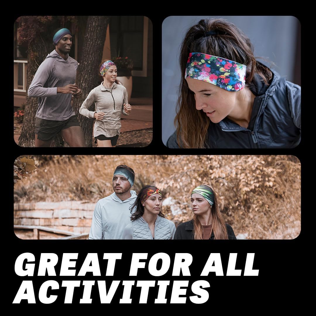 JUNK Brands Ear Warmer Headband - Performance Fleece, Moisture-Wicking, Non-Slip, Winter Ear Muffs for Men & Women - One Size - Black ice - Image 5