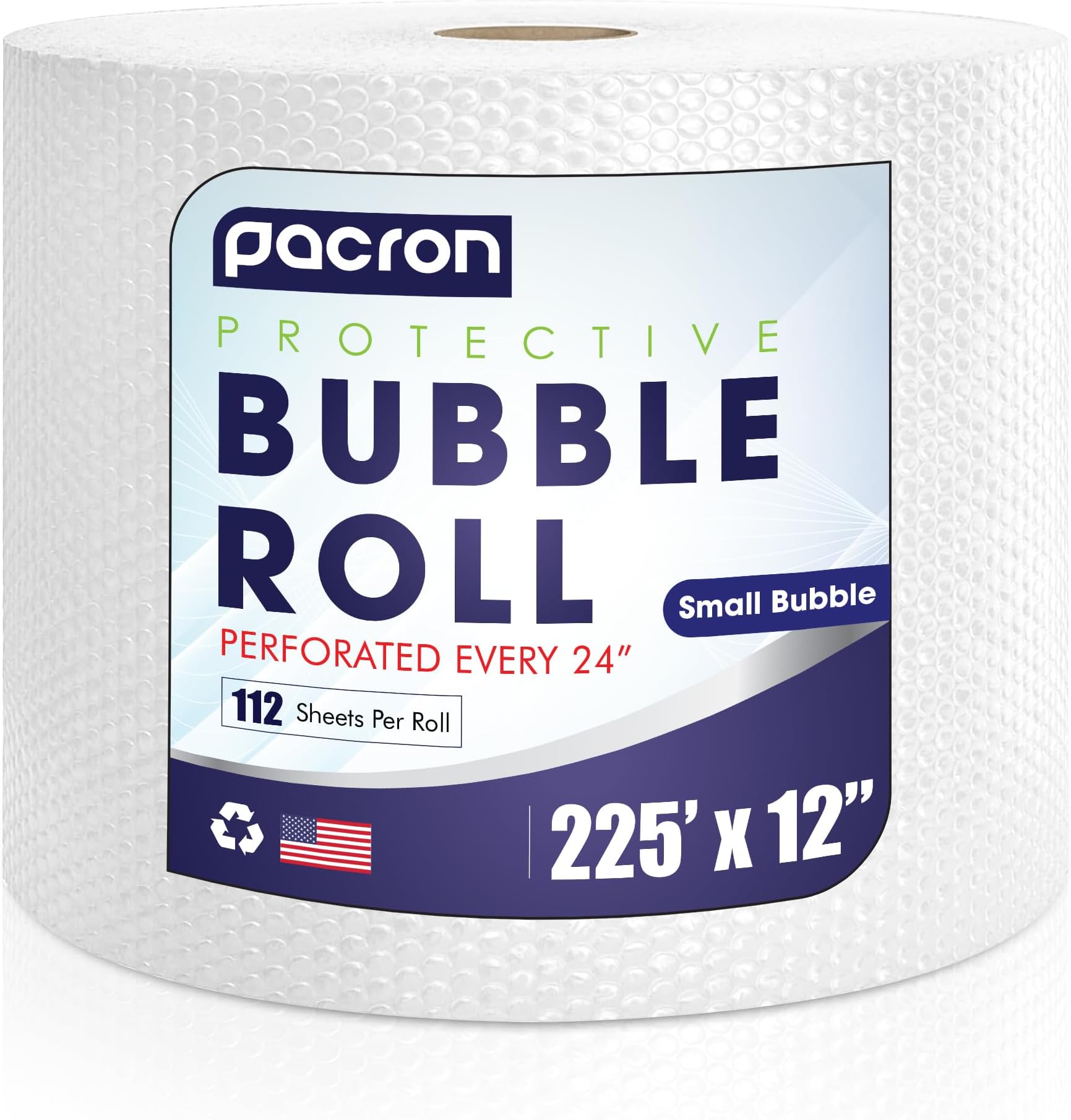 Bubble Roll Wrap 12" x 225', 1-Pack 3/16" Perforated Small Cushioning