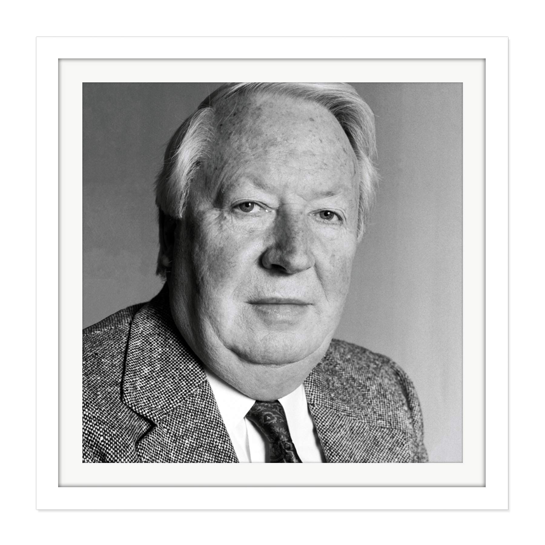 Artery8 Warren Portrait Prime Minister Ted Heath Photo Square Wooden Framed Wall Art Print Picture 16X16 Inch