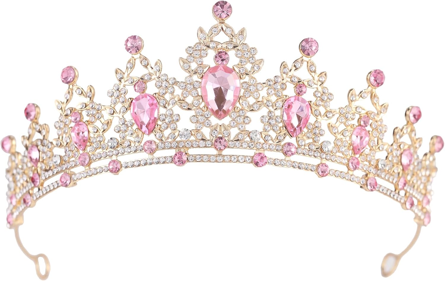 Crystal Crown and Tiara For Women - Rhinestone Headband For Princess Girls,Bridal Hair Accessories For Weddings Birthday 1-Pink