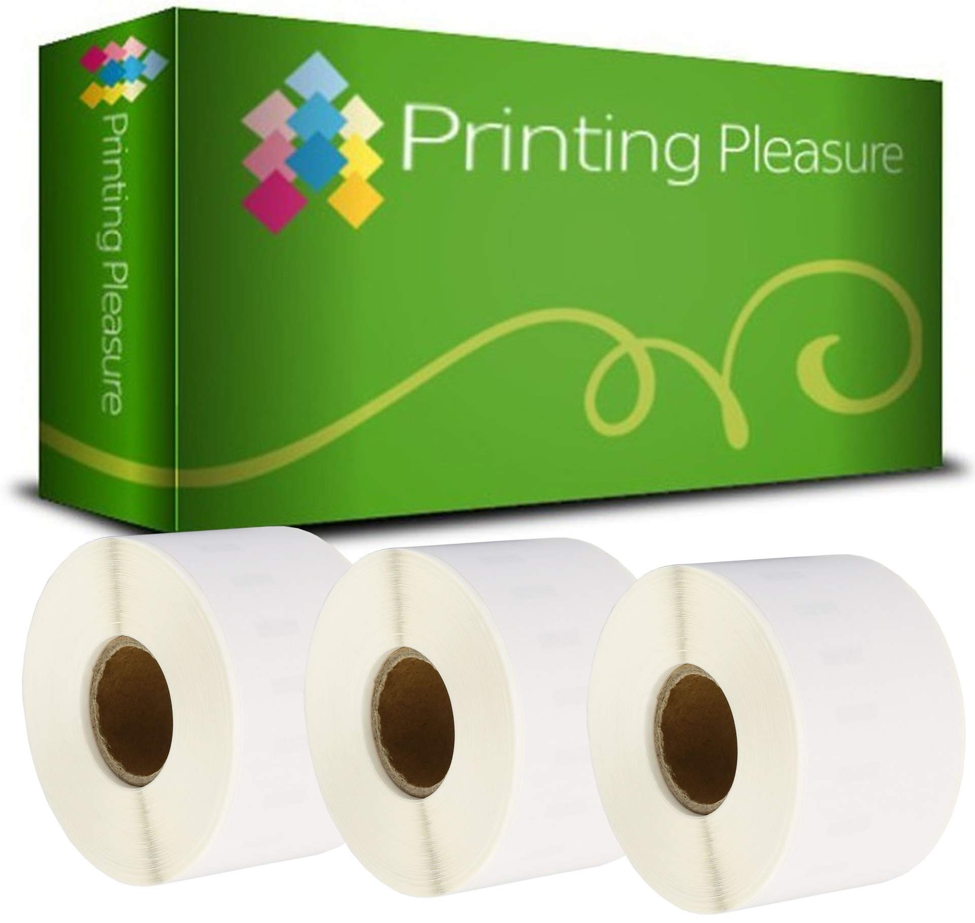 Printing Pleasure 3 x 99018 Compatible Address Labels Rolls for LabelWriter & Seiko Label Printers | 38mm x 190mm | 110 Labels per Roll | Common Use: Lever Arch Labels