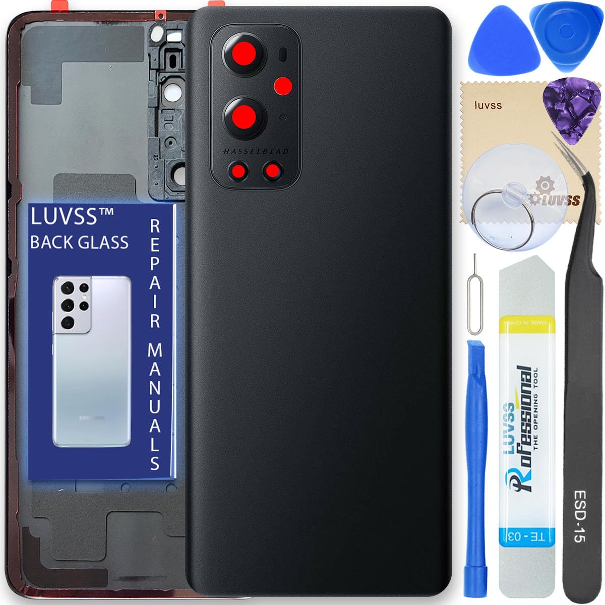 Vitre Arrière (cache Batterie) Avec Lentille Pour OnePlus 9 Pro - Noir - Pièce Neuve
