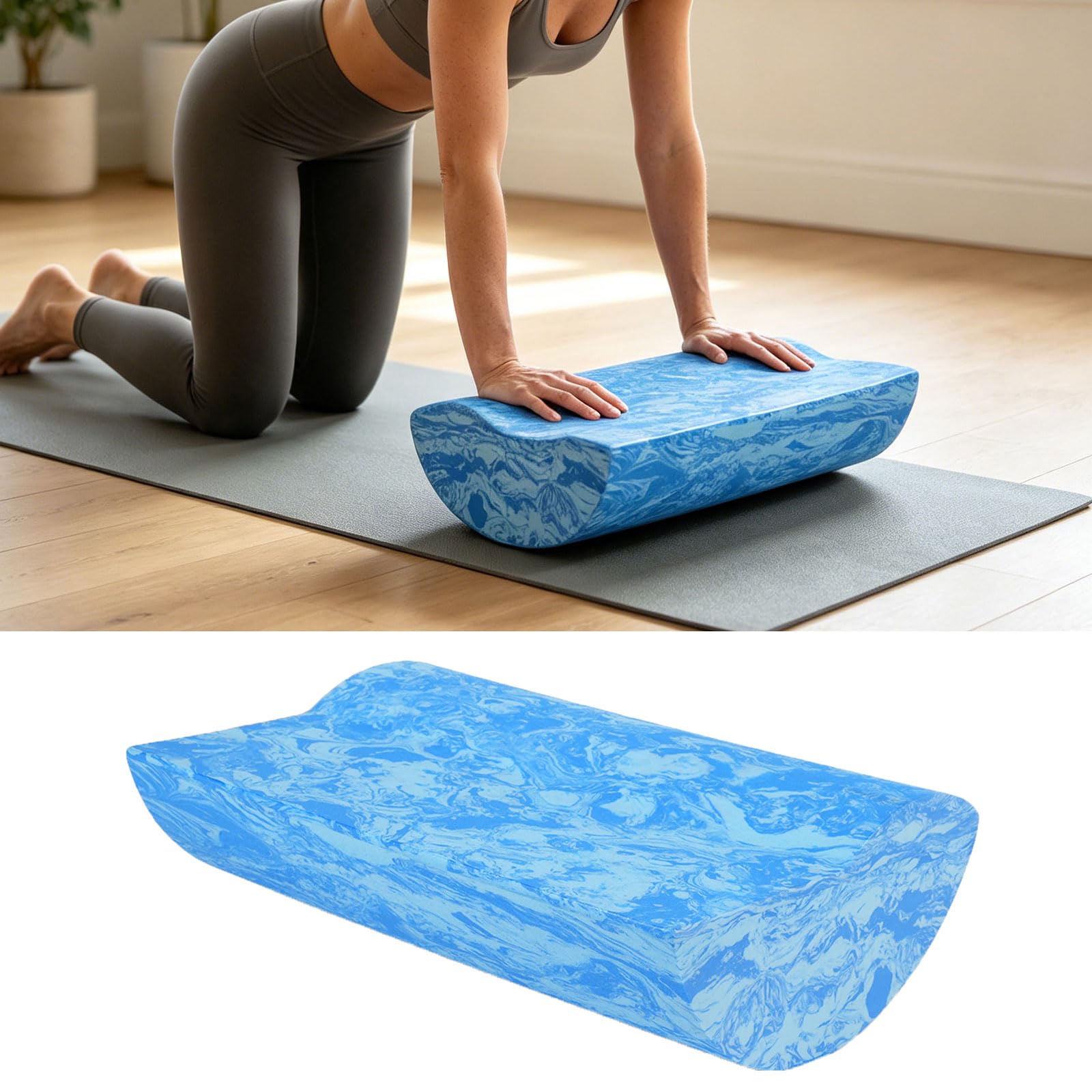 Yoga Pilates Set zum Dehnen und Mattenübung, 2-teiliges EVA-Schaum-Neigbrett und halbrunder Positionierungsblock