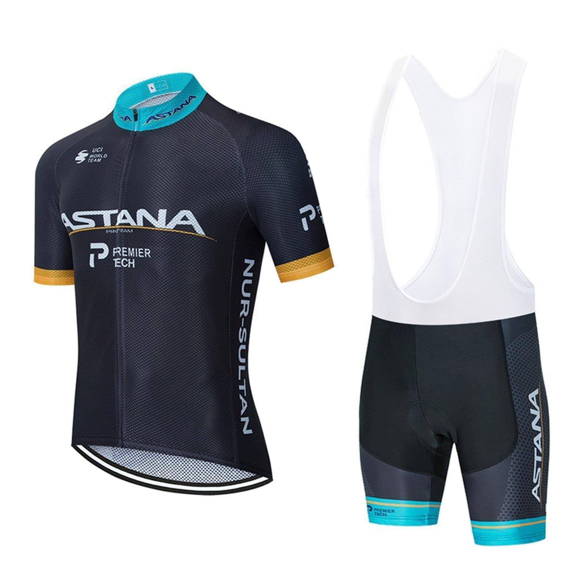 Uomo Abbigliamento Ciclismo Set Professionale Abbigliamento Completo Ciclismo Uomo Estivo per Bici da MTB con Pantaloncini Imbottiti in 9D Gel PAD Traspirante e Rapido Asciugatura (M, Rosso)