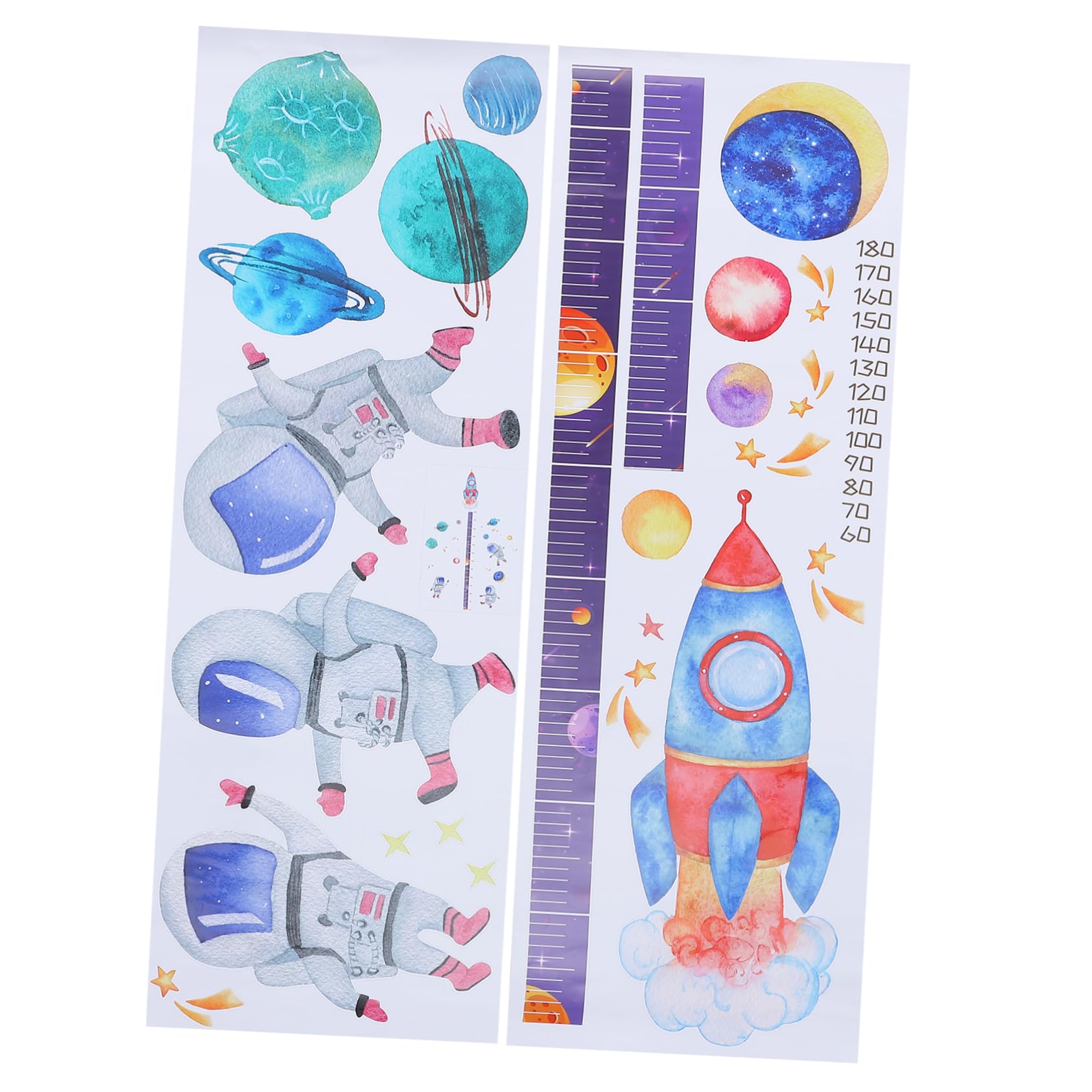 VICASKY 3sätze Abnehmbarer Astronaut-wachstumsmaßstab Wandaufkleber Für Kinderzimmer Lustiges Design Für Babyzimmer Kindergarten Und Hochwertiges Wiederverwendbar Und Langlebig