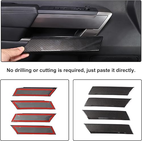 Miniatura 4 de Aunginsy Tira de panel de puerta interior de automóvil compatible con Toyota Tundra 2022+Sequoia 2023+ panel de manija de puerta trasera delantera y