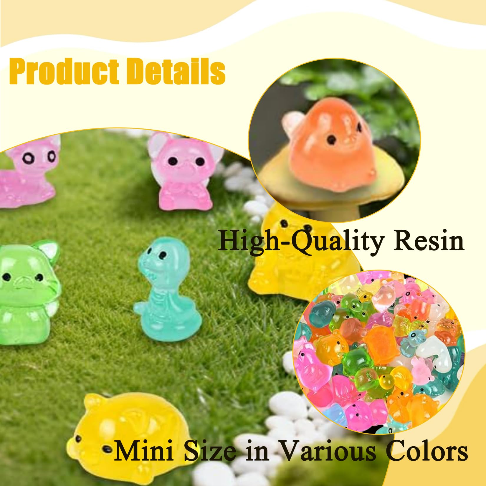 80 Piezas De Mini Animales De Resina Que Brillan En La Oscuridad, Set De Figuras Pequeñas Luminosas Para Decoración De Jardín, Casa De Muñecas, Acuario, Plantas En Macetas Y Manualidades DIY